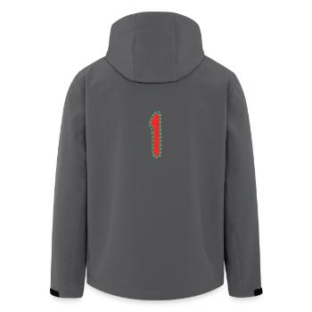 1. 1 Jahr. 1. JAHRESTAG. 1-JÄHRIGES JUBILÄUM - Recycelte Männer Softshell-Jacke von Stanley/Stella - Anthrazit - Hinten - AI Model Male 185 light (185cm)