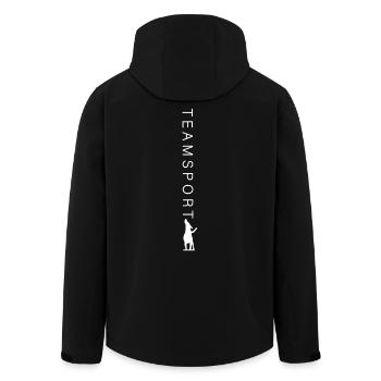 TEAMPORT with foot symbol - Men’s Recycled Softshell Jacket by Stanley/Stella - black - Back - AI Model Male 185 light (185cm)