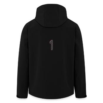 JAHRESTAG. ALLES GUTE ZUM GEBURTSTAG. ALLES GUTE ZUM GEBURTSTAG. - Recycelte Männer Softshell-Jacke von Stanley/Stella - Schwarz - Hinten - AI Model Male 185 light (185cm)