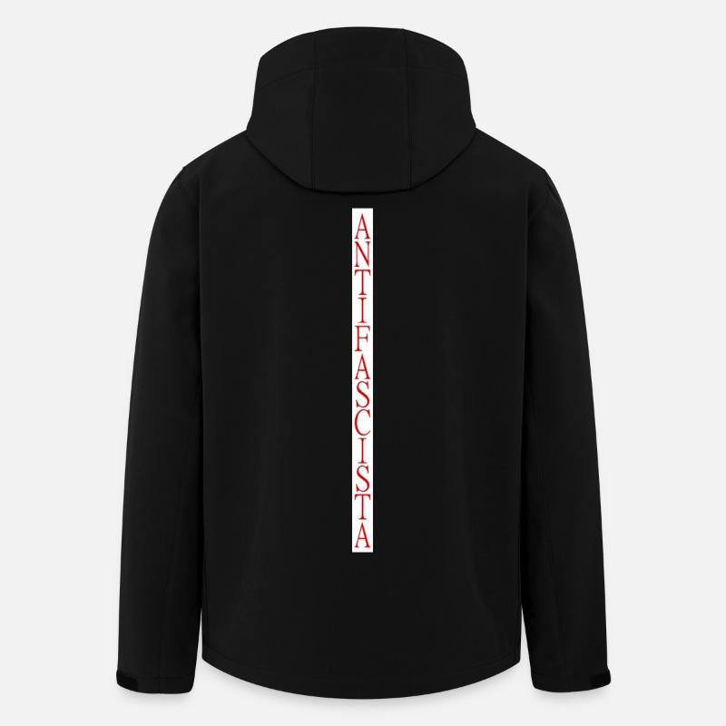lettrage antifasciste vertical élégant - Veste softshell homme en polyester recyclé Stanley/Stella - noir