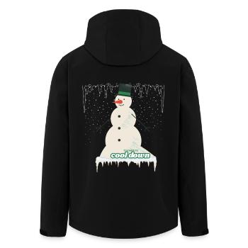 Cooler Winter Schneemann - Recycelte Männer Softshell-Jacke von Stanley/Stella - Schwarz - Hinten - AI Model Male 185 light (185cm)