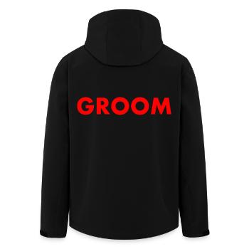 Groom - Recycelte Männer Softshell-Jacke von Stanley/Stella - Schwarz - Hinten - AI Model Male 185 light (185cm)