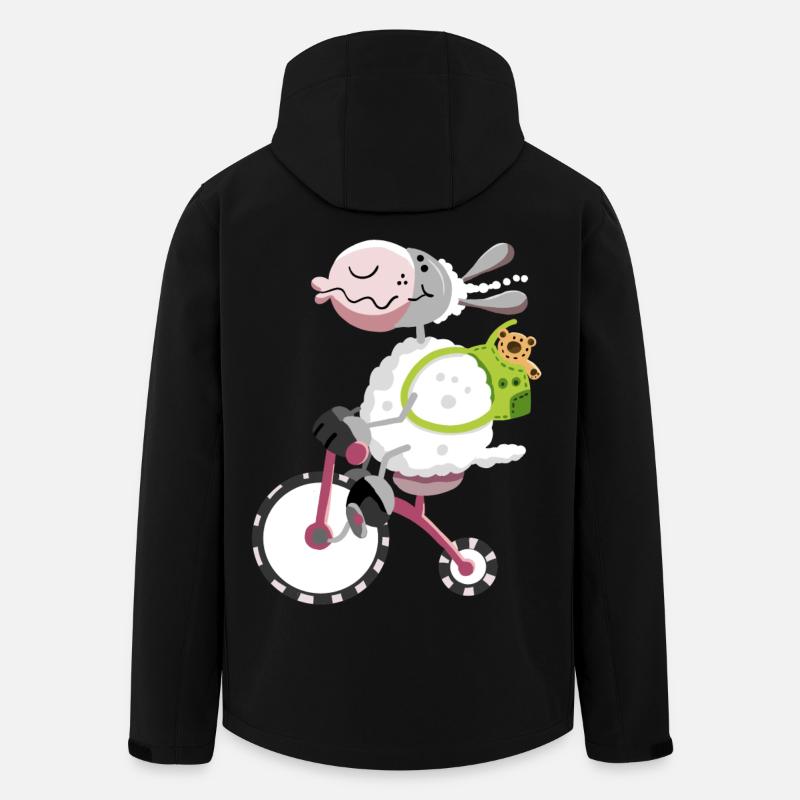 Mouton avec vélo - Veste softshell homme en polyester recyclé Stanley/Stella - noir