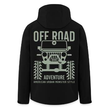 Offroad Abenteuer urban 4x4 - Recycelte Männer Softshell-Jacke von Stanley/Stella - Schwarz - Hinten - AI Model Male 185 light (185cm)