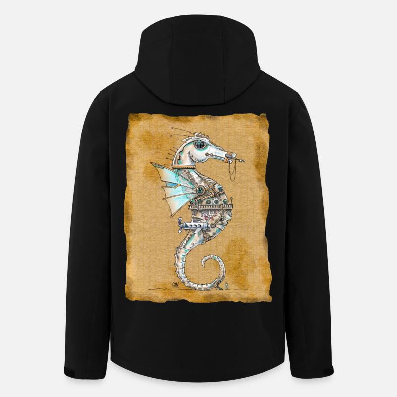Seahorse Abyss'patrol by . Nemo - Men’s Recycled Softshell Jacket by Stanley/Stella - black