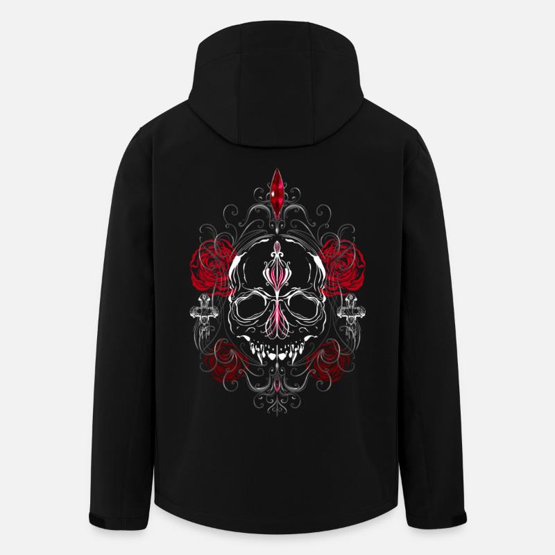 Skull with Red Roses Gothic Aesthetics - Men’s Recycled Softshell Jacket by Stanley/Stella - black