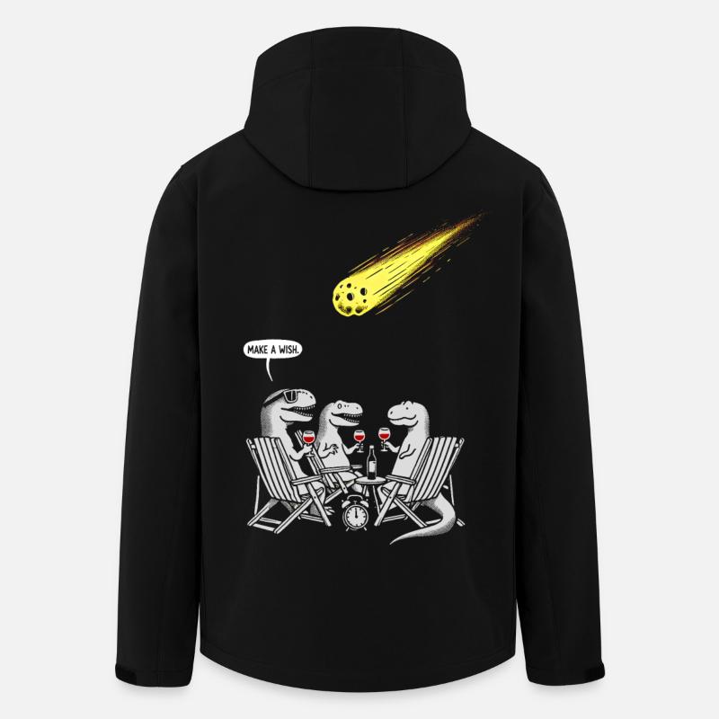 Dinosaur Dinner Party with Shooting Comet - Men’s Recycled Softshell Jacket by Stanley/Stella - black