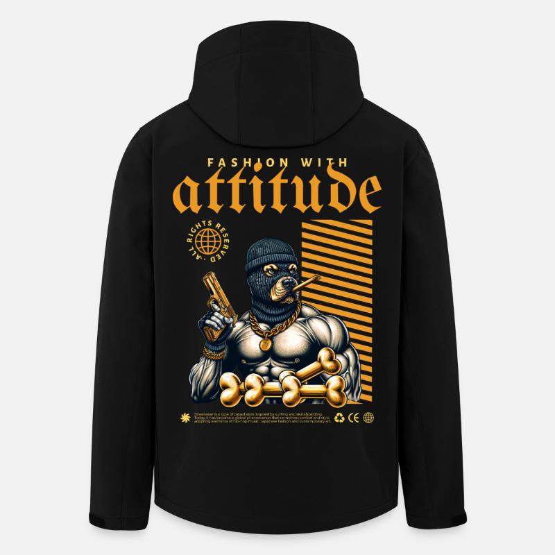 Pitbulls gangsters - Veste softshell homme en polyester recyclé Stanley/Stella - noir