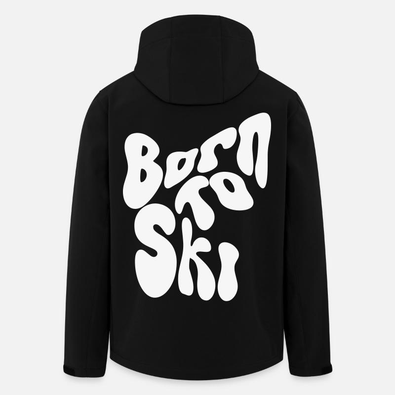 Né pour skier - Winter Design - Veste softshell homme en polyester recyclé Stanley/Stella - noir