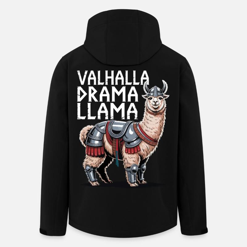 Valhalla Drama Llama - Men’s Recycled Softshell Jacket by Stanley/Stella - black