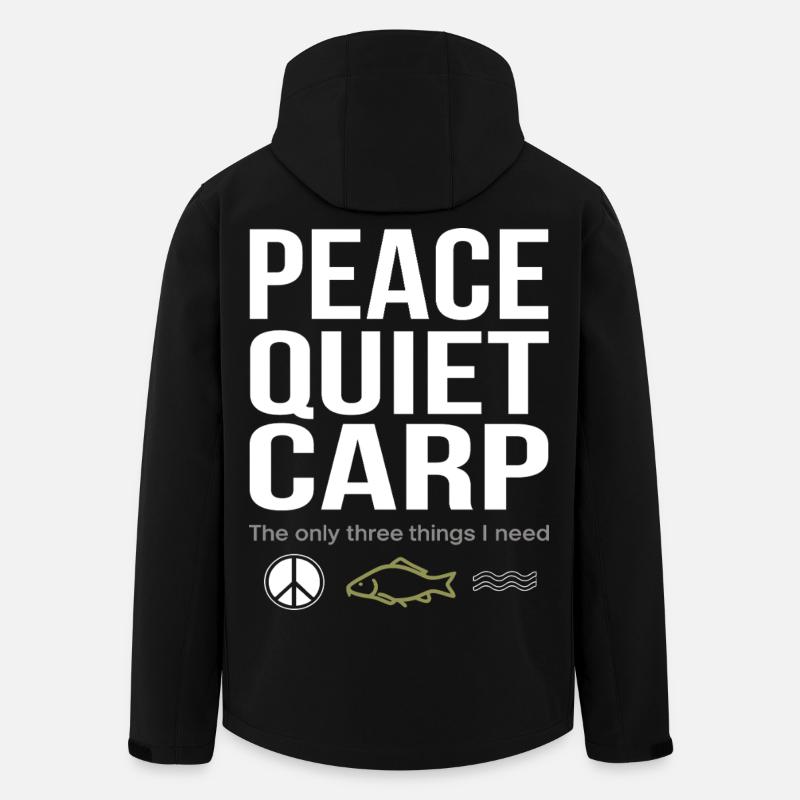 Frieden Ruhe Karpfen Angeln Spaß - Recycelte Männer Softshell-Jacke von Stanley/Stella - Schwarz