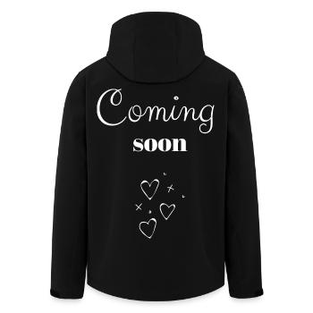 Coming Soon Hearts Handwritten - Men’s Recycled Softshell Jacket by Stanley/Stella - black - Back - AI Model Male 185 light (185cm)