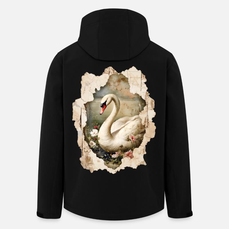 Schwan - Recycelte Männer Softshell-Jacke von Stanley/Stella - Schwarz