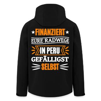 Lustiger Spruch Geld - Recycelte Männer Softshell-Jacke von Stanley/Stella - Schwarz - Hinten - AI Model Male 185 light (185cm)