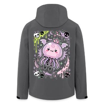 Pastell-Geisterquallen-Ästhetik - Recycelte Männer Softshell-Jacke von Stanley/Stella - Anthrazit - Hinten - AI Model Male 185 light (185cm)