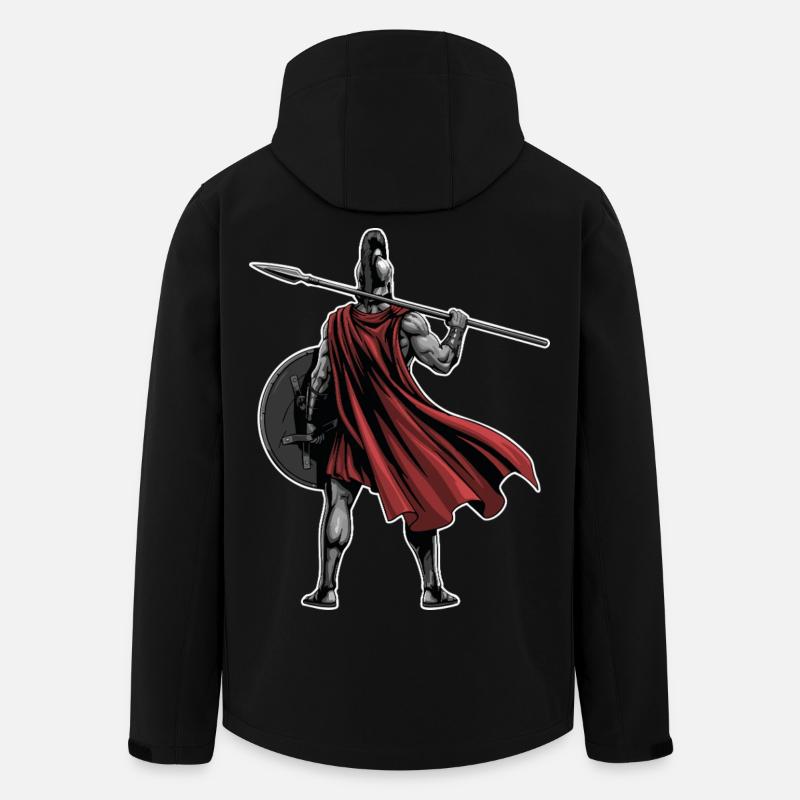Spartan Back Spear Shield Maskottchen-Fitness - Recycelte Männer Softshell-Jacke von Stanley/Stella - Schwarz