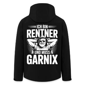 Ich bin Rentner - Recycelte Männer Softshell-Jacke von Stanley/Stella - Schwarz - Hinten - AI Model Male 185 light (185cm)