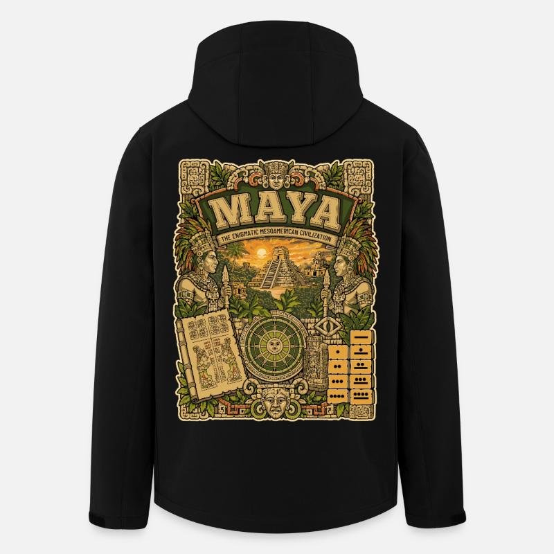 Civilisation maya - Veste softshell homme en polyester recyclé Stanley/Stella - noir