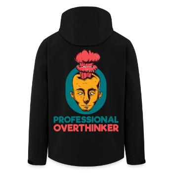 professional overthinker - Men’s Recycled Softshell Jacket by Stanley/Stella - black - Back - AI Model Male 185 light (185cm)