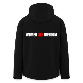 Women life freedom - Recycelte Männer Softshell-Jacke von Stanley/Stella - Schwarz - Hinten - AI Model Male 185 light (185cm)