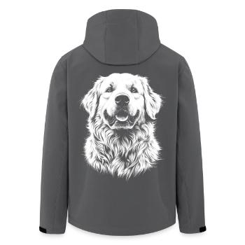 Great Pyrenees Portrait Pyrenäenberghund Hunde - Recycelte Männer Softshell-Jacke von Stanley/Stella - Schwarz - Hinten - AI Model Male 185 light (185cm)