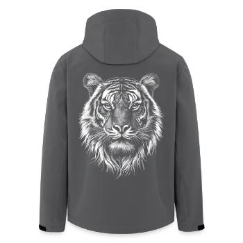 Tiger Portrait Raubkatze Tiere Tier - Recycelte Männer Softshell-Jacke von Stanley/Stella - Schwarz - Hinten - AI Model Male 185 light (185cm)