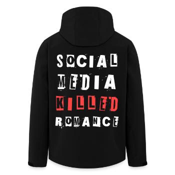 Les médias sociaux ont tué la romance Déclaration de Soziales - Veste softshell homme en polyester recyclé Stanley/Stella - noir - Dos - AI Model Male 185 light (185cm)
