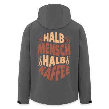 Cool half human half coffee for coffee lovers - Men’s Recycled Softshell Jacket by Stanley/Stella - black - Back - AI Model Male 185 light (185cm)