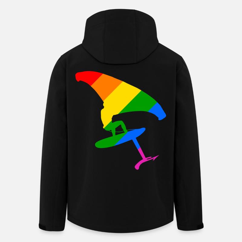 Fierté LGBTQ Wingsurfing Design Cadeau - Veste softshell homme en polyester recyclé Stanley/Stella - noir