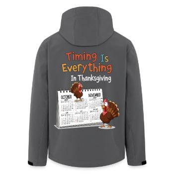 Thanksgiving Timing - Recycelte Männer Softshell-Jacke von Stanley/Stella - Schwarz - Hinten - AI Model Male 185 light (185cm)