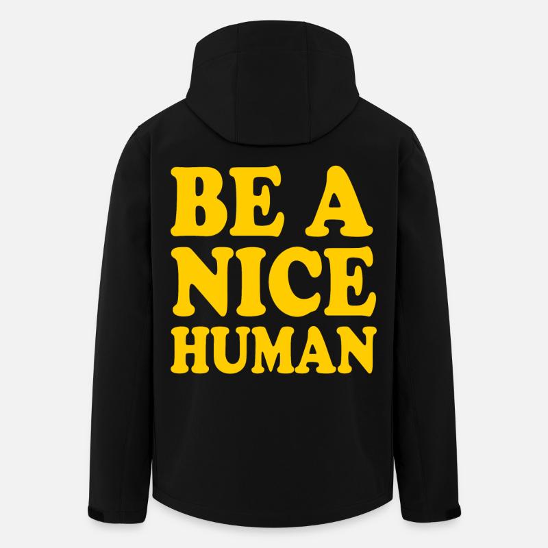 Be a nice human - Men’s Recycled Softshell Jacket by Stanley/Stella - black