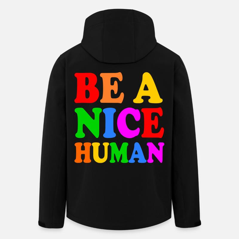 Be a nice human - Men’s Recycled Softshell Jacket by Stanley/Stella - black