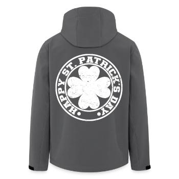 St. Patrick's Day Geschenk Kleeblatt Männer, Frauen, Kinder - Recycelte Männer Softshell-Jacke von Stanley/Stella - Schwarz - Hinten - AI Model Male 185 light (185cm)