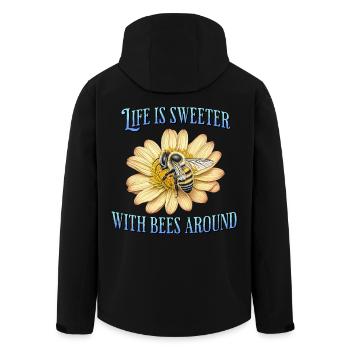 Das Leben ist süßer mit Bienen in der Nähe - Recycelte Männer Softshell-Jacke von Stanley/Stella - Schwarz - Hinten - AI Model Male 185 light (185cm)