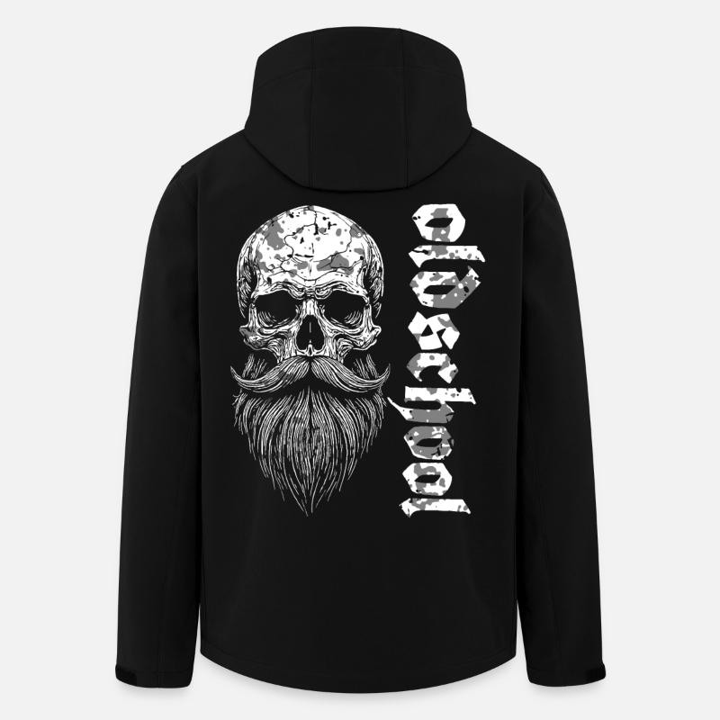 Oldschool Bärtiger Skull - Recycelte Männer Softshell-Jacke von Stanley/Stella - Schwarz