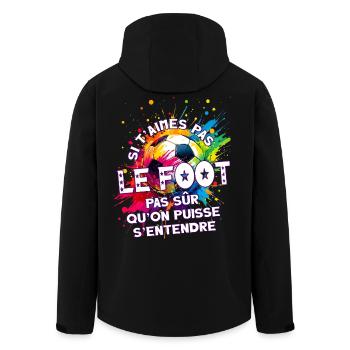 Foot football humoristique fan passionné joueur - Veste softshell homme en polyester recyclé Stanley/Stella - noir - Dos - AI Model Male 185 light (185cm)