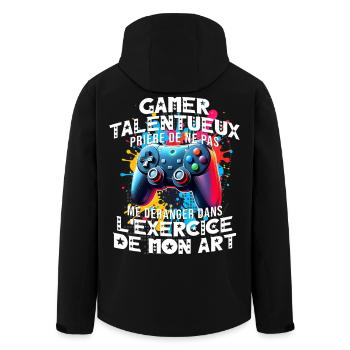 Gamer passionné de jeux vidéo console geek gaming - Veste softshell homme en polyester recyclé Stanley/Stella - noir - Dos - AI Model Male 185 light (185cm)