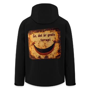 Smile it's free therapy - Charming tin sign - Men’s Recycled Softshell Jacket by Stanley/Stella - black - Back - AI Model Male 185 light (185cm)