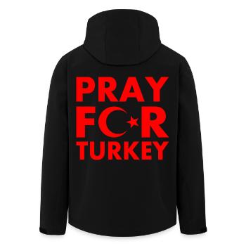 Pray for turkey - Men’s Recycled Softshell Jacket by Stanley/Stella - black - Back - AI Model Male 185 light (185cm)