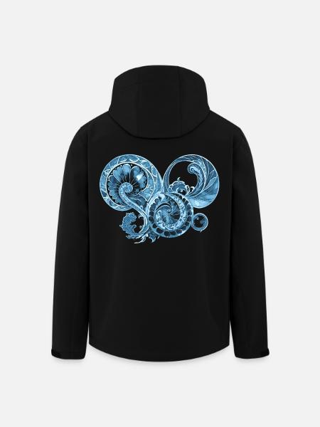 Blue Ornament - Men’s Recycled Softshell Jacket by Stanley/Stella - black