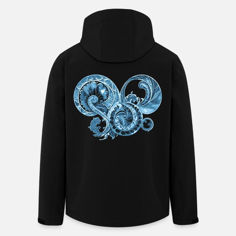 Blue Ornament - Men’s Recycled Softshell Jacket by Stanley/Stella - black