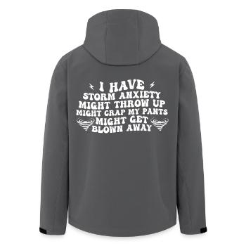 i have storm anxiety might throw up - Men’s Recycled Softshell Jacket by Stanley/Stella - anthracite - Back - AI Model Male 185 light (185cm)