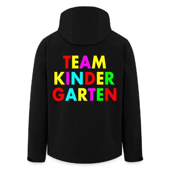 Team kindergarten - Men’s Recycled Softshell Jacket by Stanley/Stella - black - Back - AI Model Male 185 light (185cm)