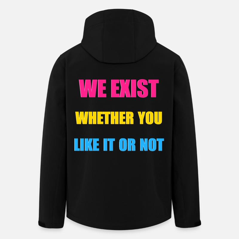 Nous existons - Drapeau pansexuel - Veste softshell homme en polyester recyclé Stanley/Stella - noir