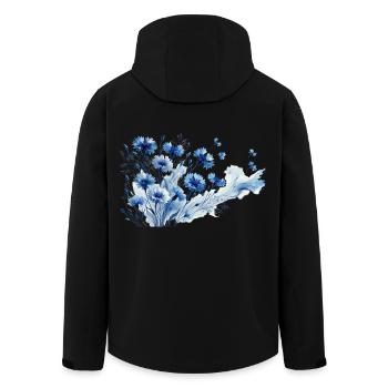 Bleuet au design onirique – l’élégance de la nature - Veste softshell homme en polyester recyclé Stanley/Stella - noir - Dos - AI Model Male 185 light (185cm)