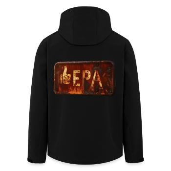 Rostiges LIKE EPA-Schild mit Retro-Feeling - Recycelte Männer Softshell-Jacke von Stanley/Stella - Schwarz - Hinten - AI Model Male 185 light (185cm)