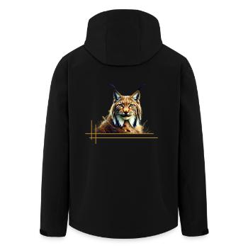 Magnificent lynx – The silent hunter of the forest - Men’s Recycled Softshell Jacket by Stanley/Stella - black - Back - AI Model Male 185 light (185cm)