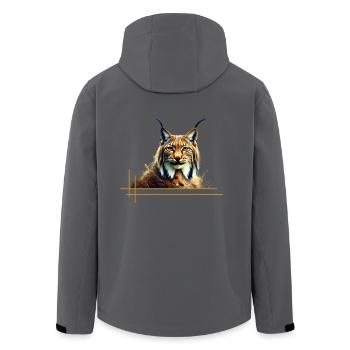 Prachtluchs – Der stille Jäger des Waldes - Recycelte Männer Softshell-Jacke von Stanley/Stella - Anthrazit - Hinten - AI Model Male 185 light (185cm)