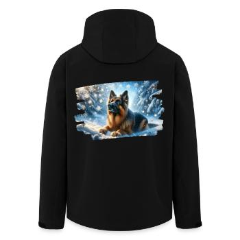 Berger allemand dans un paysage hivernal magique - Veste softshell homme en polyester recyclé Stanley/Stella - noir - Dos - AI Model Male 185 light (185cm)