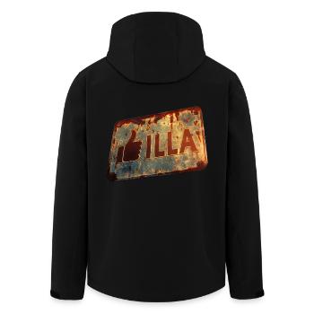 Vintage "GIlla" sign with a retro touch - Men’s Recycled Softshell Jacket by Stanley/Stella - black - Back - AI Model Male 185 light (185cm)